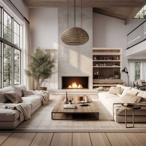 How the Industrial Hamptons Style Can Transform Your Home • 333+ Images • [ArtFacade] Large Living Room Layout, Sustainable Living Room, Styl Hampton, Bg Design, Living Room Design Inspiration, Hamptons Style, Livingroom Layout, Spacious Living Room, Living Room With Fireplace