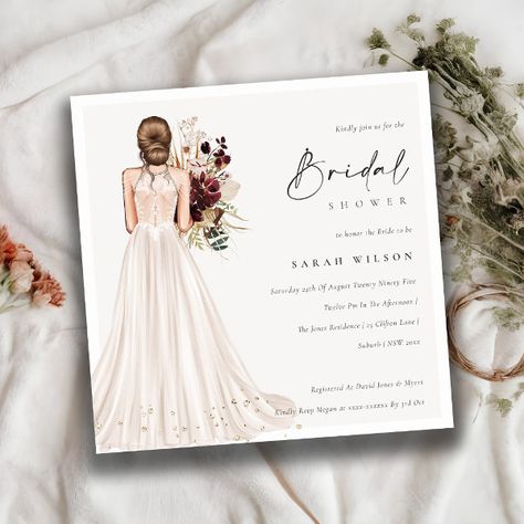 Elegant White Wedding Gown Bridal Shower Invite Bridal Shower Card, Bridal Shower Invitation, All White Bridal Shower Invitations, Bee Bridal Shower Invitations, Bridal Shower Invitations Black And White, Yellow Bridal Shower Invitations, Lingerie Bridal Shower Invitations, Tropical Bridal Shower Invitations, Boho Bridal Shower Invitations