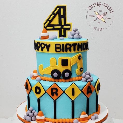 4th birthday cake Birthday Cake For 4 Year Boy, Construction Theme Cake, 4th Birthday Cake, Birthday Cake Gif, 4th Birthday Cakes, Beautiful Birthday Cakes, Construction Theme, Fourth Birthday, Boy Birthday Cake