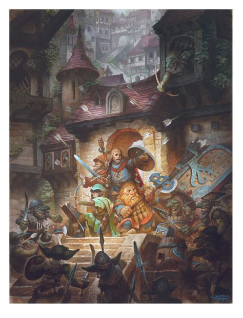 ArtStation - "Goblin Ambush" from the Justin Gerard Dungeon Master Series, Justin Gerard Justin Gerard, Fantasy Party, Dungeons And Dragons Art, Rpg Horror, Rpg Dice, High Fantasy, Dungeon Master, Fantasy Rpg, Fantasy Artwork