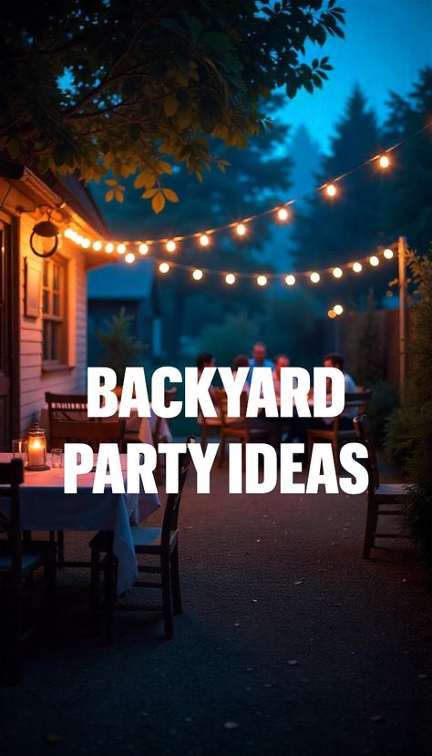 Discover creative and fun backyard party ideas! From unique themes, decor, food, seating, to lighting—everything you need for a memorable celebration. #BackyardParty #PartyDecor #OutdoorFun #BackyardIdeas #PartyThemes #OutdoorCelebrations Sweet 16 Outdoor Party Ideas Backyards, Backyard Summer Party Aesthetic, Birthday Setup At Home, Backyard Party Setup Ideas, Fun Backyard Party Ideas, Creative Backyard Ideas, Easy Outdoor Projects, Backyard Party Decorations, Backyard Party Ideas