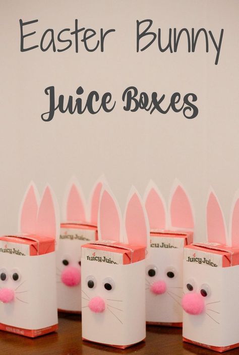 Bunny Juice Boxes, Preschool Snack, Preschool Easter, Easter Party Food, Easter Crafts Preschool, Easter Snacks, Easter Preschool, Easter Activities For Kids, Easter Hunt