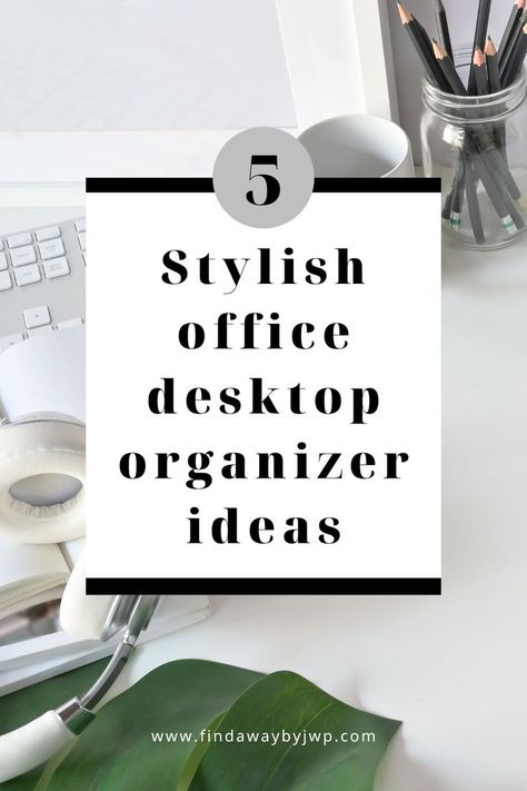 Discover several 5 stylish office desktop organizer ideas and accessories to organize the clutter of your home office desk in the best way. Work Desk Organization, Stylish Desk Accessories, Garage Organization Tips, Minimize Clutter, Pretty Office, Office Organization At Work, Diy Kitchen Projects, Organizer Ideas, Work Space Organization