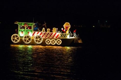 Solomons Lighted Boat Parade in Solomons MD 20688 Boat Parade Ideas, Christmas Boat Parade, Christmas Parade Floats, Parade Ideas, Inflatable Santa, Boat Parade, Duck Boat, Pontoon Boats, Boat Lights