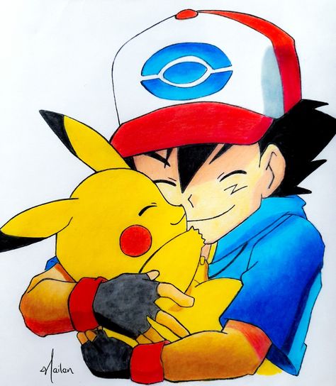 Picachu & Ash Ash Drawing, Pikachu Drawing, Ash And Pikachu, Pikachu Art, Pencil Shading, Crayon Shin Chan, Painting Art Lesson, Shin Chan, Games Art