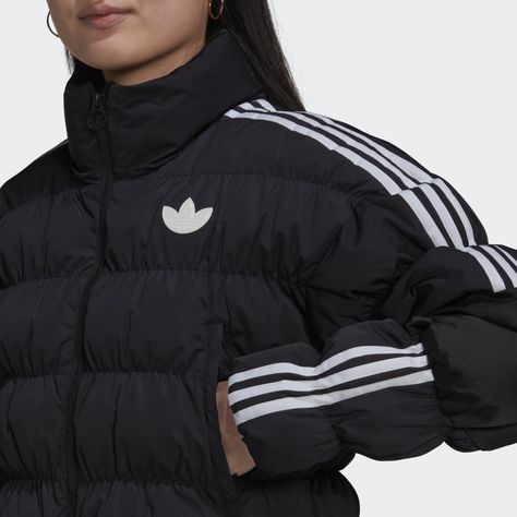 adidas Short Synthetic Down Puffer Jacket - Black | adidas Canada Short Puffer Jacket, Layering Jacket, Adidas Short, Jacket Adidas, Down Puffer Jacket, Snow Jacket, Coach Jacket, Down Parka, Adidas Black