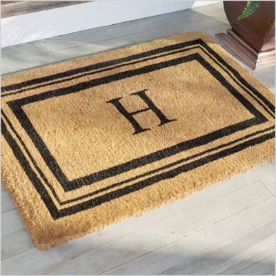 Like all of our mats, our Monogrammed Coco Border Mat is as durable as it is beautiful. Handmade from 100% coir, an all-natural material known for its scrubbing power and resistance to the elements. Dyes saturate the fibers for vibrant color. Specify you single-letter monogram for the perfect finishing touch, or enjoy the classic border motif alone. 1 pile Shedding is normal: View complete care instructions Imported Welcome Mat Front Door, Door Mat Ideas, Mat Front Door, Porch Front Door, Monogram Door Mat, Mat Ideas, Shop Doors, Door Swag, Entry Mats