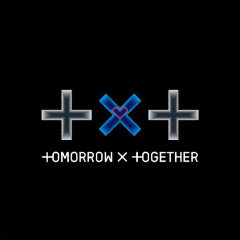 Tomorrow X Together Black Logo The Chaos Chapter Freeze Txt Logo, Only Aesthetic, Tomorrow X Together, Blue, Black