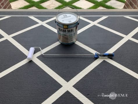 Painted Porch Floors, Country Patio, Paint Concrete Patio, Concrete Patio Makeover, Porch Paint, Cement Patio, Painted Patio, Porch Makeover, Porch Rug