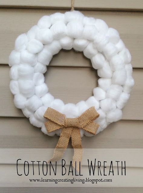 adorable cottonball wreath @Deanna Adams Cotton Ball Wreath, Cotton Ball Crafts, Ball Wreath, Winter Decorations Diy, Cotton Balls, Winter Diy, Christmas Wreaths Diy, Cotton Ball, Winter Crafts