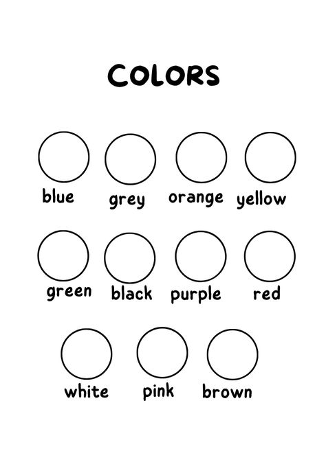 Fiche pour apprendre les couleurs en anglais en maternelle/ primaire #anglaisfacile #anglaisprimaire #cp #ce1 #ief English Lesson Plans, Kids Cafe, Preschool Writing, English Lessons For Kids, English Course, School Worksheets, English Study, Busy Book, Educational Activities