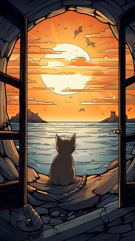 Cartoonic Wallpapers, Anime Cat Wallpaper, Arte Van Gogh, Abstract Art Wallpaper, Pop Art Wallpaper, Art Gallery Wallpaper, Cool Wallpapers Art, Cat Wallpaper, Anime Scenery Wallpaper