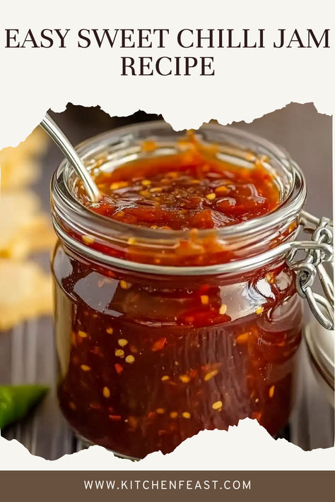 Discover how to make this easy and versatile Sweet Chilli Jam. Perfect for adding a sweet and spicy kick to your favorite dishes! Chilli Jam Recipe, Chilli Jam, Homemade Condiments, Jam Recipe, Sweet Chilli, Homemade Jam, Fool Proof Recipes, Jam Recipes, Simple Recipe