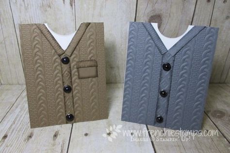 Crafts Room Ideas, Sweater Cards, Sweater Card, Free Crafts, Masculine Birthday Cards, Crafts Room, Shaped Cards, Birthday Cards For Men, Embossed Cards