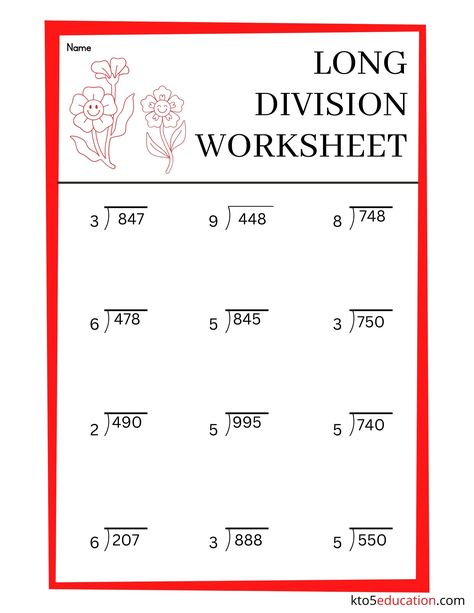 Long Division Worksheets Grade 5 | FREE Download Check more at https://kto5education.com/long-division-worksheets-grade-5-free-download/ Math Worksheets Division, Division Worksheets Grade 5, Texas Homeschool, Grade 6 Math Worksheets, Worksheet For Class 2, Math Division Worksheets, Math Multiplication Worksheets, Math Practice Worksheets, Math Drills