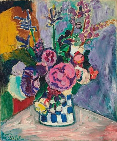 Henri Matisse (1869-1954) Les Pivoines, Collioure, 1907 Andre Derain, Matisse Paintings, Flowers In A Vase, Fauvism, Matisse Art, Art Et Illustration, Art And Illustration, Arte Floral, Henri Matisse