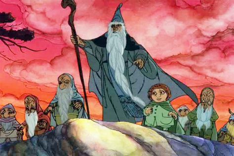 The Hobbit Cartoon, The Hobbit Animated, The Hobbit 1977, Hobbit Art, The Last Unicorn, Jrr Tolkien, Gandalf, Middle Earth, The Rings