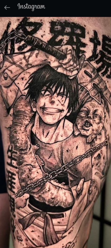 Anime Tattoos On Leg, Jjk Tattoo Ideas, Art Tattoo Sketch, Jujutsu Kaisen Tattoo, Jjk Tattoo, Go Beyond Plus Ultra, Mangas Tattoo, Anime Tattoo Ideas, Rabbit Tattoo