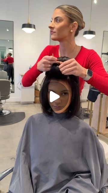 Bob Hair Thick Hair, Bob Haircuts For Brunettes, Bob Hairstyles Before And After, Lobs And Bobs, Brown Bob Haircut With Highlights, Trendy Haircut 2024 Women, Face Framing Hair Pieces, Chin Length Hair Dark, Cute Hair Bangs