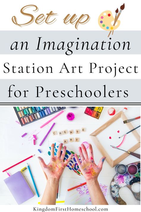 Unleash Your Child's Creativity with an Imagination Station for Art! Discover how to create a vibrant space that fosters imagination, using our step-by-step guide to set up the perfect creative hub for your little artists. Art Project For Preschoolers, Project For Preschoolers, Art Stations, Teach Preschool, Toddler Homeschool, Homeschool Board, Imagination Station, History Curriculum, Homeschool Tips