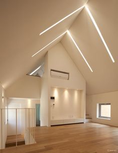 Architectural Ceiling Lighting, Lighting For Attic Ceilings, Attic Ceiling Lighting, Slanted Ceiling Design, Slanted Ceiling Lighting, Attic Lights, Vaulted Ceiling Lighting, Pitched Ceiling, Attic Lighting