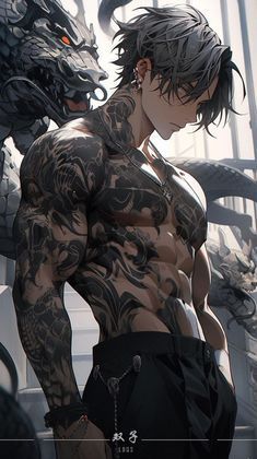 Hair References, Trening Sztuk Walki, Anime Show, Dragon City, Spiritual Artwork, Cool Anime Backgrounds, Dark Anime Guys, Anime Guys Shirtless, Cool Anime Guys