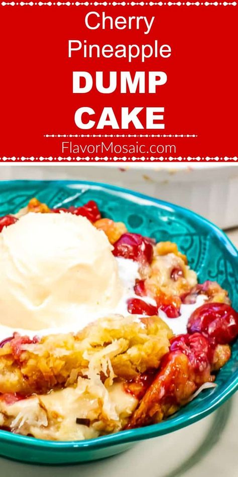 Easy Cherry Cobbler, Cherry Pineapple Dump Cake, Cherry Dump Cake Recipe, Pineapple Dump Cake, Cherry Cobbler Recipe, Easy Dump Cake Recipe, Cherry Dump Cake, Dump Cake Recipe, Canned Cherries