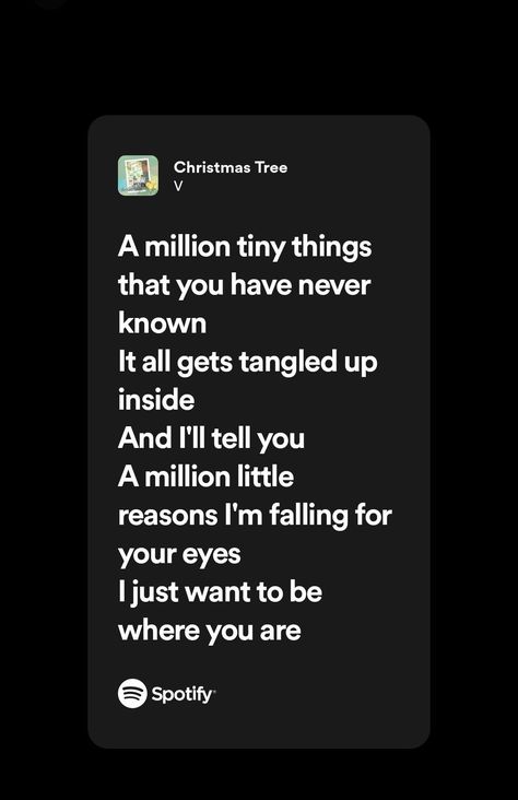 #lyrics Christmas Tree Taehyung Lyrics, Christmas Tree By V, V Lyrics, Christmas Tree Song, Taehyung Christmas, V Of Bts, Im Falling For You, Beloved Summer, One Liner Quotes