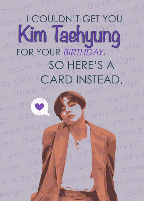 "Kim Taehyung Kimg Tae-hyung V BTS happy birthday card instant downloadable cute Korean printable k-pop kpop greeting card *PLEASE NOTE* This is a digital card download ONLY. There are no printed materials being shipped. This card may be printed at home using your own printer or a local print shop. You can download and use this card an unlimited number of times. From this order, you'll receive: - A high resolution printable JPG formatted for A4 paper size - A high resolution printable JPG format Happy Birthday Ideas Card, Bts Birthday Wishes, Birthday Wishes For Kim Taehyung, Happy Birthday In Korean, Happy Birthday Wishes Boy, Korean Printable, Birthday Wishes Boy, Birthday Cards To Print, Bts Happy Birthday