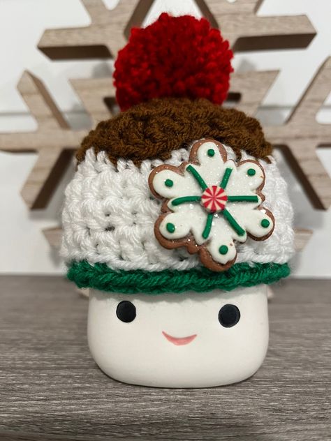 Excited to share this item from my #etsy shop: Gingerbread Marshmallow Mug Hat•Christmas Mug Hat•Holiday Marshmallow Hat•Tiered Tray Decor Marshmallow Crafts, Mini Hats, Yarn Hats, Crochet Art, Tiered Tray Decor, Christmas Inspiration, Christmas Mugs, Different Patterns, Tiered Tray