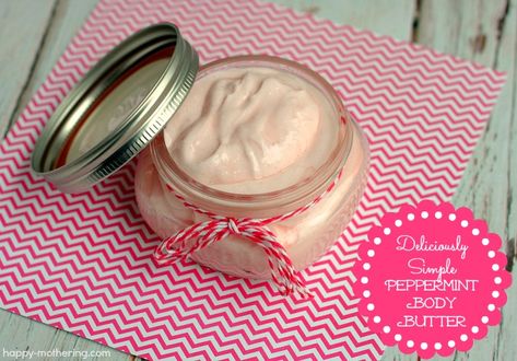 peppermint-body-butter Diy Peppermint Sugar Scrub, Peppermint Body Butter, Sugar Scrub Bars, Peppermint Sugar Scrub, Scrub Bars, Coconut Oil Body Scrub, Girly Crafts, Peppermint Sugar Scrubs, Pink Peppermint