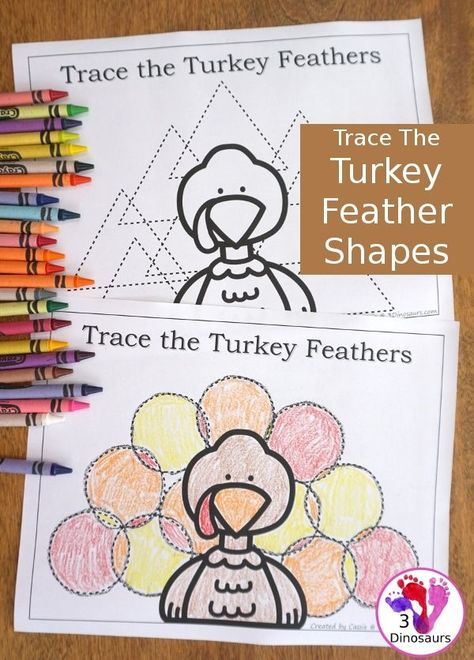 FREE Trace the Turkey Feather Shapes Printable Turkey Shapes, Thanksgiving Activities For Kindergarten, Turkey Theme, Shape Tracing, Thanksgiving Activities Preschool, Thanksgiving Crafts For Toddlers, Shapes Printable, Thanksgiving Lessons, Thanksgiving Kindergarten