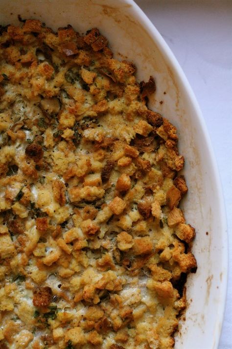 Oyster Stuffing Recipes, Oyster Casserole, Oyster Stuffing, Stuffing For Thanksgiving, Sourdough Stuffing, Cream Eggs, Stuffing Recipes For Thanksgiving, Oyster Recipes, Stuffing Casserole