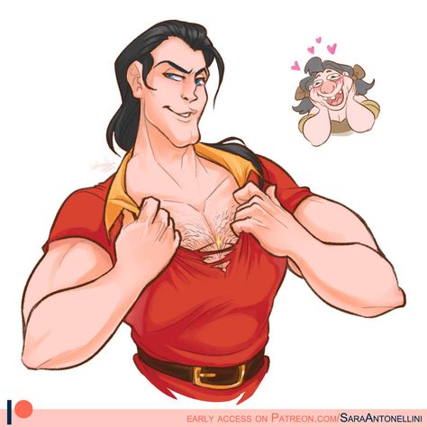 Gaston Fanart Disney, Gaston Fanart, Disney Gaston, Gaston Disney, Gaston Beauty And The Beast, Disney Character Drawing, Snoopy Halloween, Dreamworks Movies, Animated Man