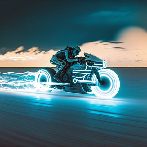 Tron Motorcycle, Caricature Ideas, Stem Poster, Tron Light Cycle, Salt Plains, Tron Bike, Stem Posters, Light Cycle, City Vehicles