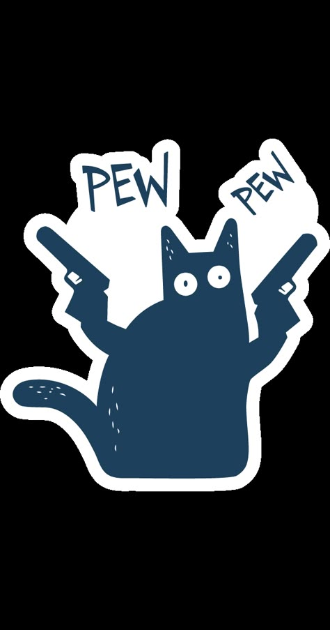 Cat Pew Pew meme is an onomatopoeia associated with the sound of guns being fired. Now in a Cat Pew Pew Meme Sticker.. Pew Pew Wallpaper, Pew Pew Meme, Funny Cats Drawing, Funny Cat Illustration, Pew Pew Pew, Optical Illusion Tattoos, Illusion Tattoos, Black Cat Tattoos, Pew Pew