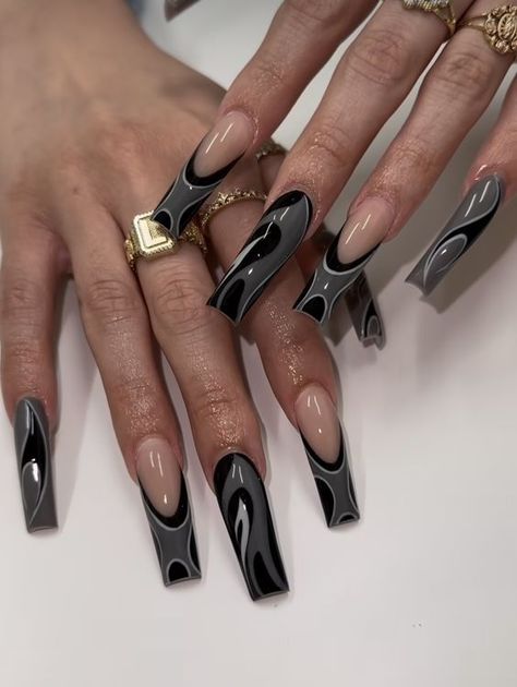 #follow #acrylicnails #nails #nailstagram #longnails #beautyblog #blogging #blog #blogger Punk Nails, Long Acrylic Nail Designs, Edgy Nails, Grunge Nails, Classy Acrylic Nails, Long Acrylic Nails Coffin, Unique Acrylic Nails, Nail Swag, Acrylic Nails Coffin Short