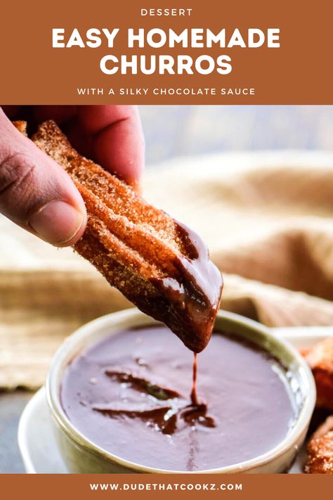 Churro Maker, Homemade Churros, Chocolate Dipping Sauce, Homemade Food Gifts, Simple Dessert, Pastry Bag, Chocolate Sauce, Homemade Food, Way To Go