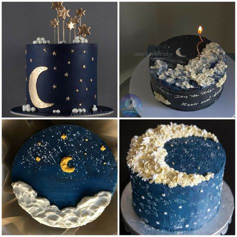 Moon Theme Birthday Cake, Eclipse Party, Planet Cake, Eid Cake, Moon Birthday, Teen Cakes, Sweet Sixteen Birthday Party Ideas, Bento Cake, Celestial Wedding