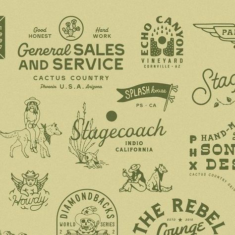 Merchandise, Illustration, Branding, Design, Western, Handdrawn Illustration, Cactus Country   thisiscactuscountry.com Country Branding Design, Western Logos Vintage, Western Signage, Country Logo Design, Country Branding, Arizona Branding, Western Branding, Western Core, Western Illustration