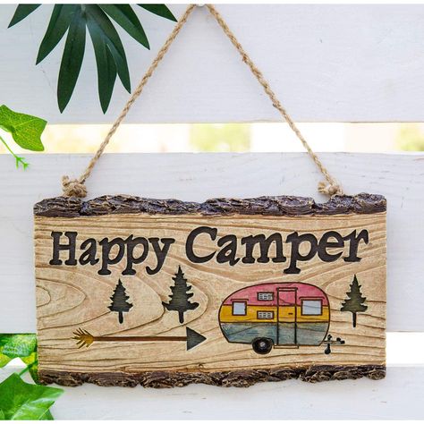 Happy Camper Sign, Retro Rv, Retro Trailer, Camper Signs, Pine Trees Forest, Western Rustic, Country Wall Decor, Camping Signs, Brown Home Decor