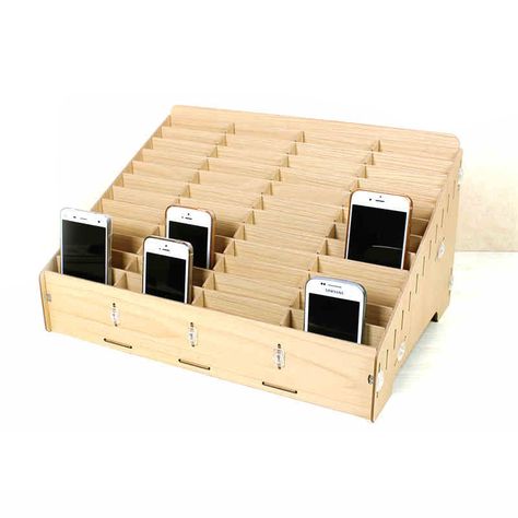 Wooden mobile phone management storage box creative desktop office meeting finishing grid multi cell phone rack shop display Electronic Lab, Store Rack, Mobile Shop Design, Prepaid Phones, T Mobile Phones, Mobile Phone Shops, Smartphone Repair, Cell Phone Service, Phone Store