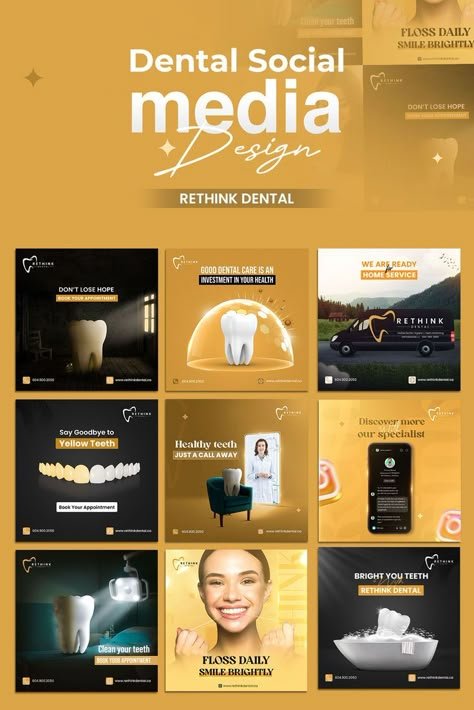 Dental Implants Social Media Design, Dentistry Social Media Posts, Dentist Social Media Post Design, Dentistry Social Media, Dental Promotion Ideas, Dental Clinic Social Media Post, Teeth Social Media Design, Dental Advertising Ideas Social Media, Dental Social Media Post Ideas