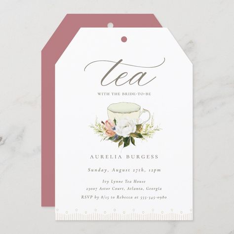 Graduation Tea Party, Bridal Shower Themes Ideas, Party Ideas For Birthday, Tea Invitations, Graduation Tea, Floral Party Theme, Tea Bridal Shower Invitations, Bridal Luncheon Invitations, Floral Tea Party