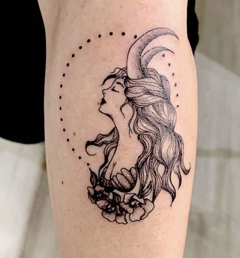 Capricorn Female Tattoo, Capricorn Queen Tattoo, Capicorn Tatoos Ideas, Capricorn Goddess Tattoo, Capricorn Tattoo For Women, Capricorn Mermaid Tattoo, Capricorn Tattoo Ideas, Capricorn Sign Tattoo, About Capricorn