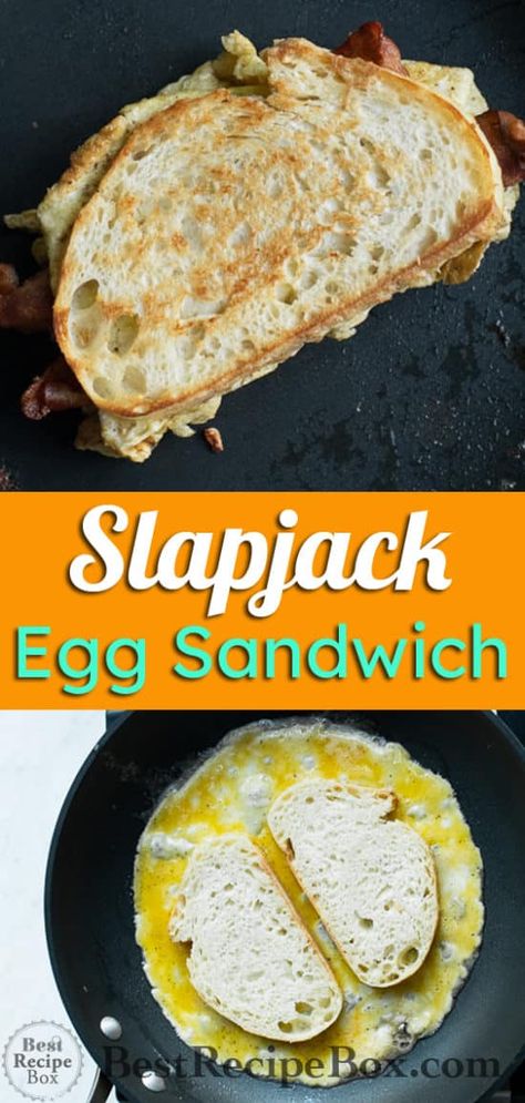 Skillet Egg Sandwich Recipe with Bacon SLAP JACK | Best Recipe Box Easy Egg Sandwich, Recipe With Cheese, Diet Salad Recipes, Recipe With Bacon, Egg Sandwich Recipe, Fried Egg Sandwich, Egg Skillet, Egg And Cheese Sandwich, Egg Sandwich