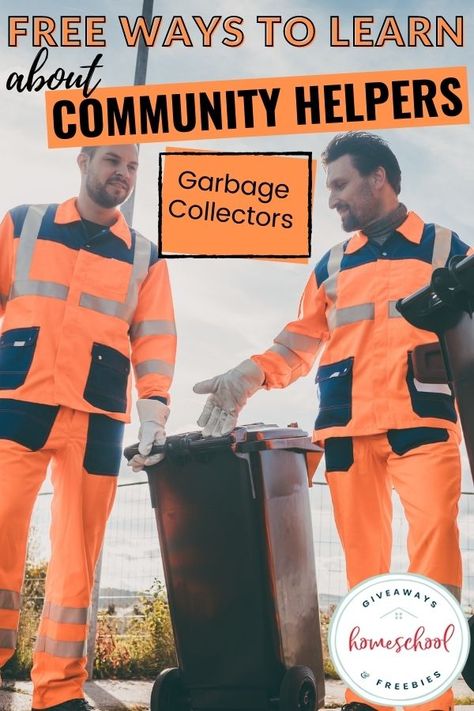 These free ways to learn about garbage collectors as community helpers will be a great way to appreciate these unsung heroes with our homeschool kids. Recycling Lesson Plans, Community Helpers Printables, Preschool Freebies, Community Helper Lesson, Recycling Lessons, Garbage Collector, Community Helpers Unit, Community Helpers Preschool, Homeschool Freebies