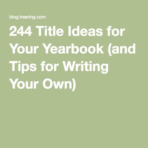 244 Title Ideas for Your Yearbook (and Tips for Writing Your Own) Yearbook Titles, Cool Yearbook Ideas, Teaching Yearbook, Yearbook Class, Yearbook Staff, Art Education Projects, High School Lesson Plans, Yearbook Spreads, Yearbook Layouts