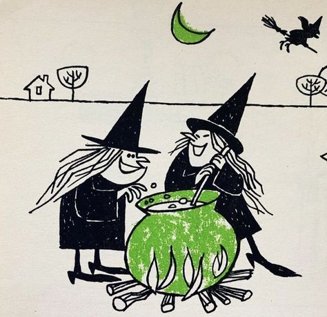 Witch Art Drawing, Halloween Kid Games, Vintage Halloween Prints, Sister And Brother, Halloween Ii, Halloween Time, Halloween Illustration, Halloween Books, Witch Art