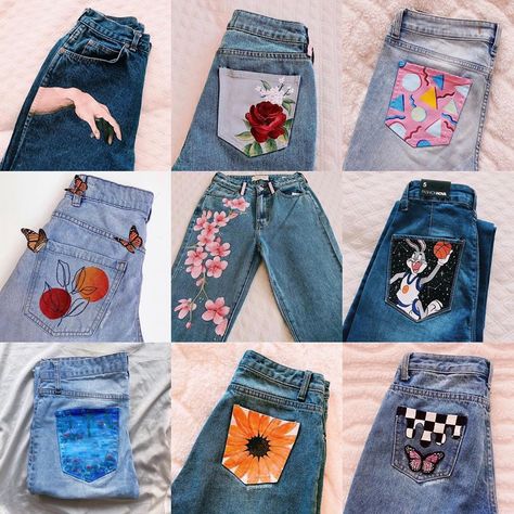 ✿ alison bugaeff ✿ on Instagram: “Happy Thursday!! Just a reminder, I still paint custom jeans, shorts, & shoes. DM me if you are interested in getting your clothes painted…” Custom Jeans Diy, Painted Clothes Diy, Diy Jeans, Shoe Designs, Denim Art, Diy Vetement, Custom Jeans, Painted Jeans, Clothes Diy